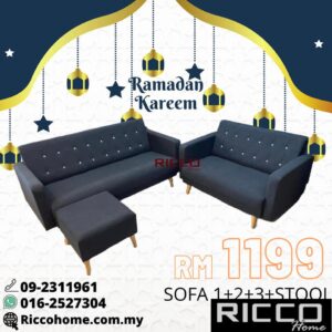 FABRIC SOFA 1+2+3+STOOL