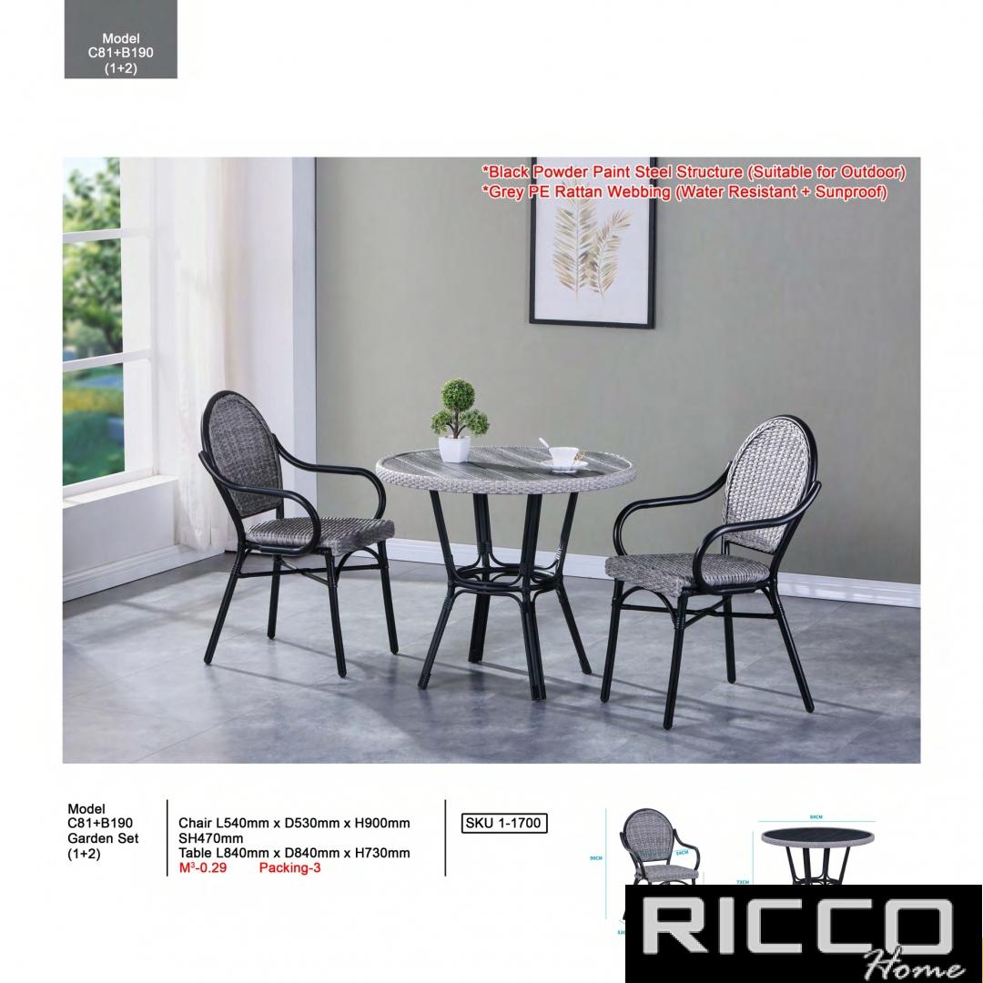 GARDEN SET 2 SEATER - C81+ B190