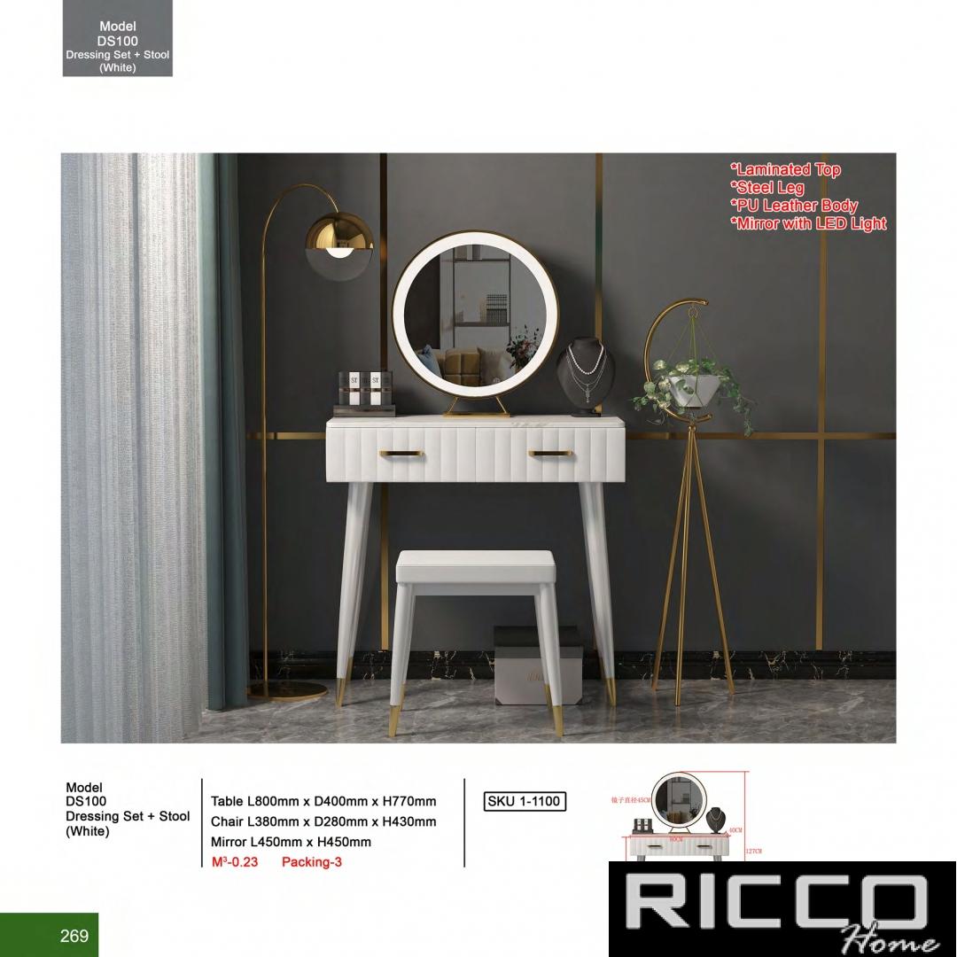 DRESSING SET + STOOL -DS100 (WHITE)