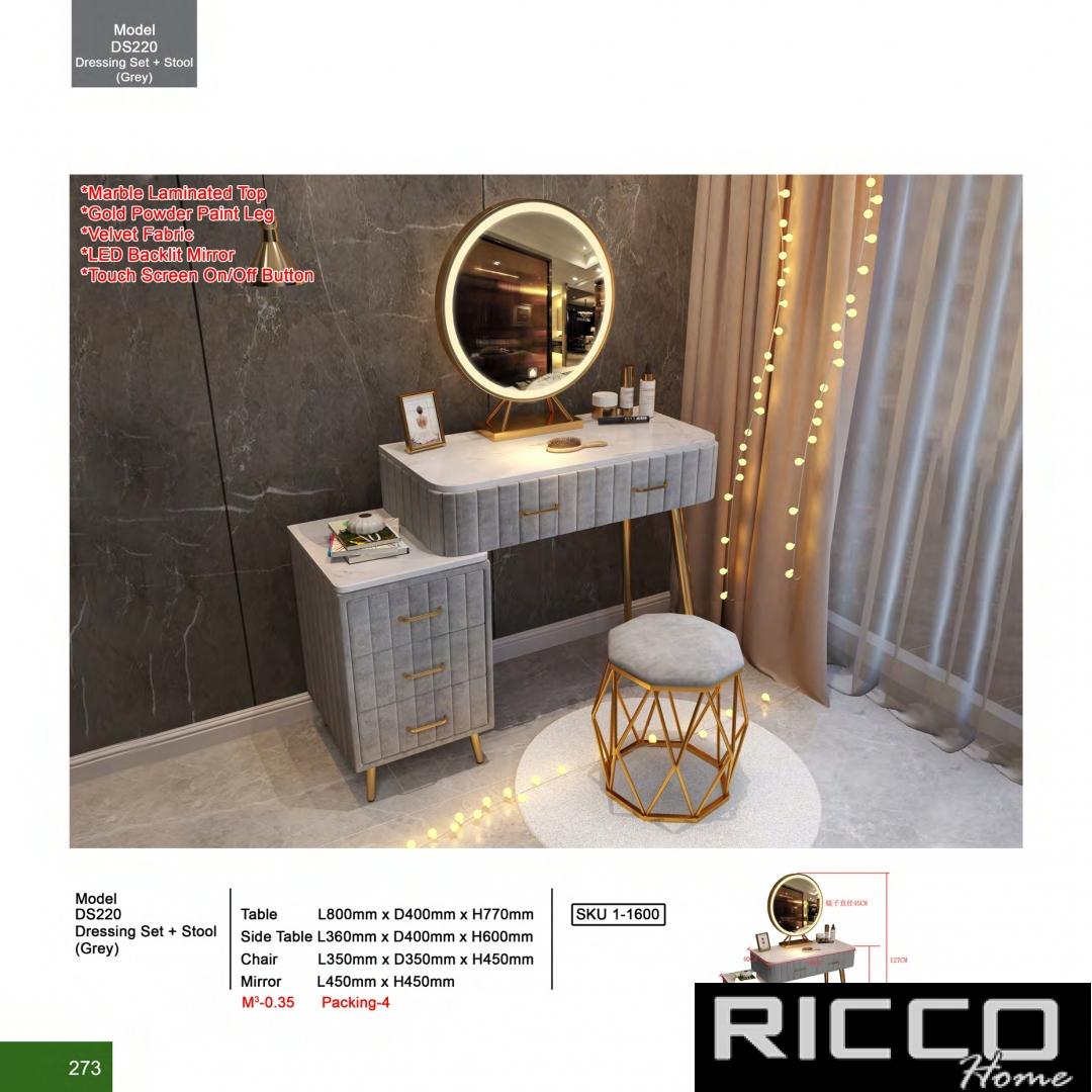 DRESSING SET + STOOL -DS220 (GREY)