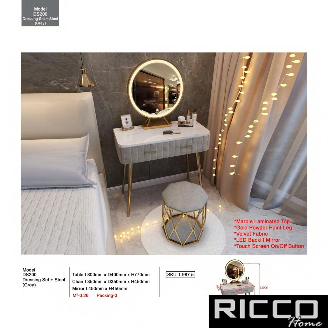 DRESSING SET + STOOL -DS200 (GREY)