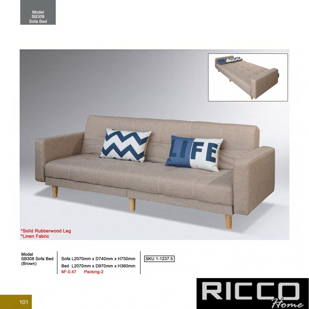 SOFA BED SB308 ( BROWN)